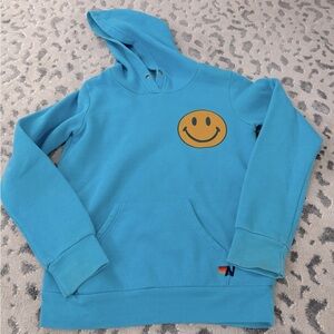 Aviator Nation Blue Smiley Hoodie Unisex 10